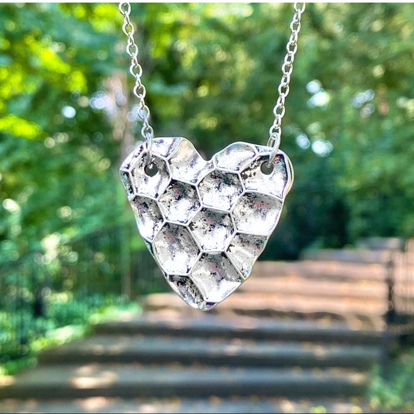 Honeycomb Heart Necklace - Picture 2 of 3
